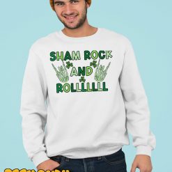 Funny Shamrock And Roll Skeleton Hands St Patrick Day Men Pullover Hoodie