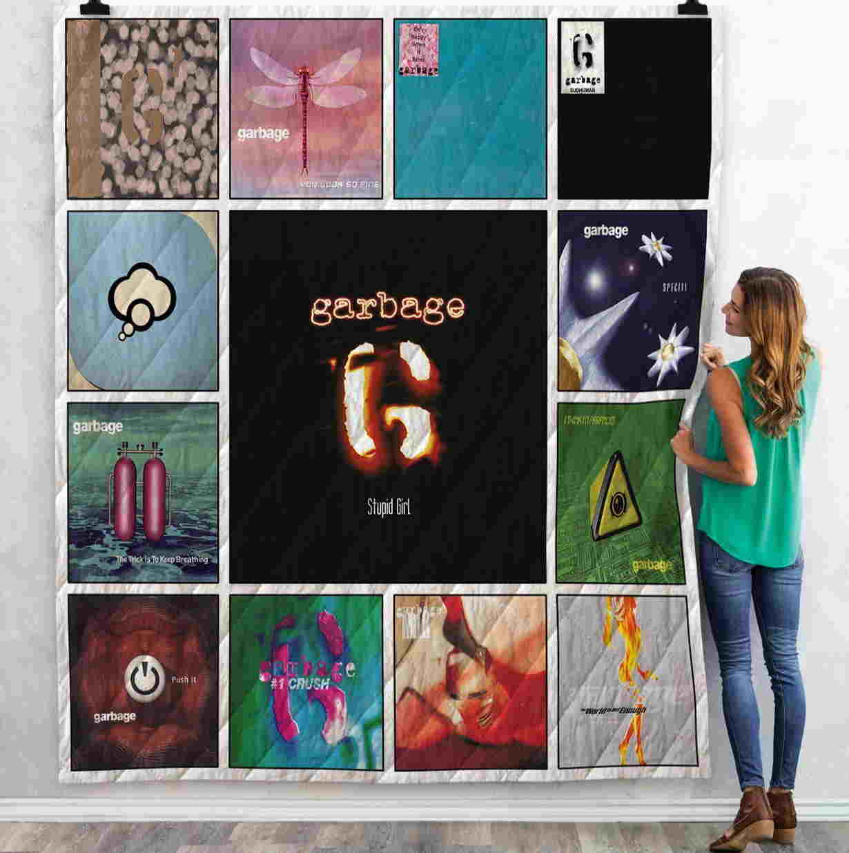 Garbage Singles 3D Quilt Blanket