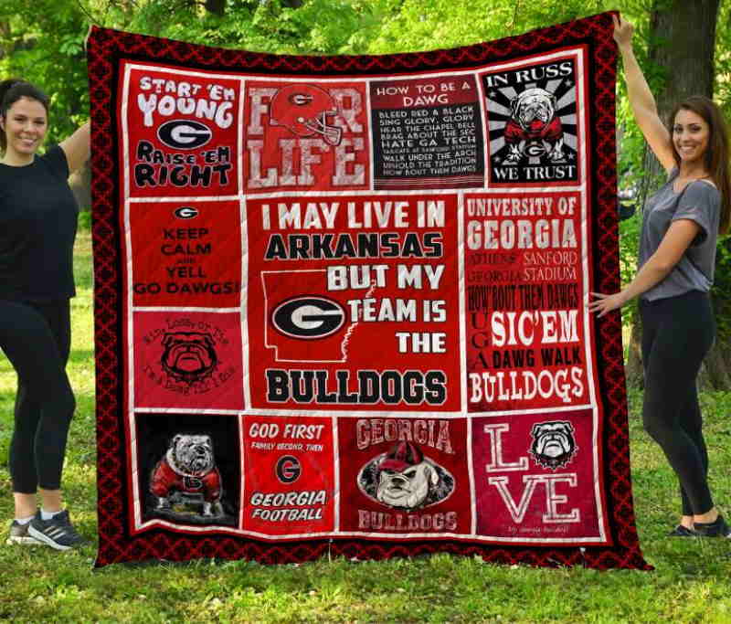 Georgia Bulldogs Arkansas Quilt Blanket