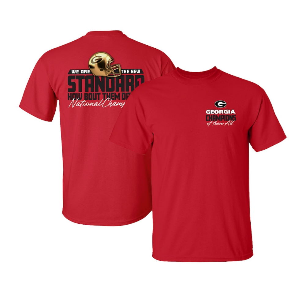 Georgia Bulldogs College Football Playoff 2022 National Champions Gold Standard T-Shirt