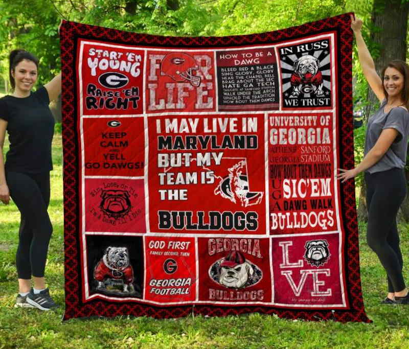 Georgia Bulldogs Maryland 3D Customized Quilt Blanket