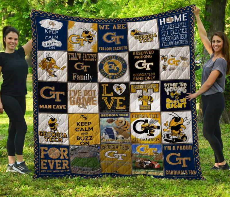 Georgia Tech Yellow Jackets Football 3D Quilt Blanket