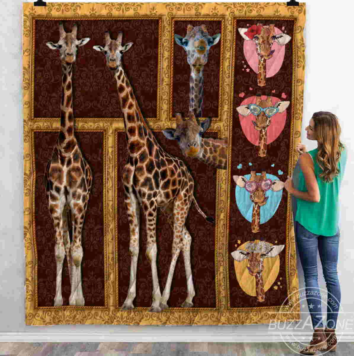 Giraffe 3D Art Quilt Blanket