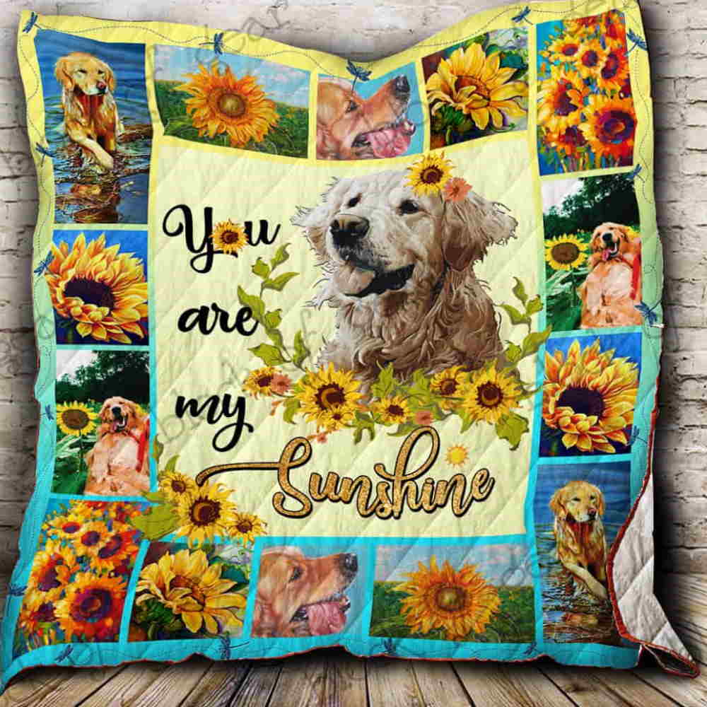 Golden Retriever Sunshine Quilt Blanket