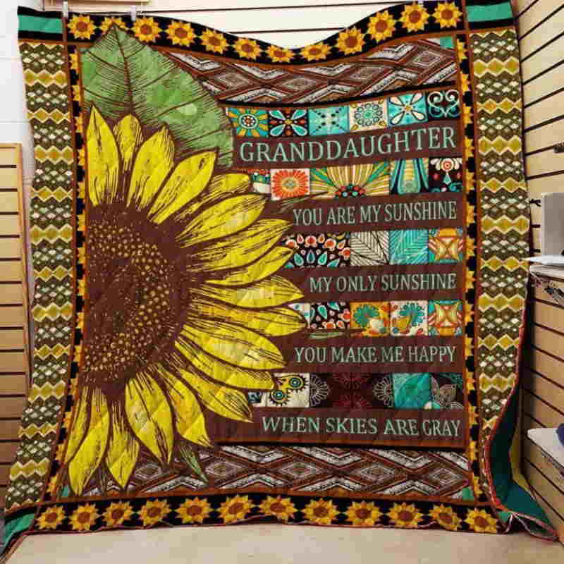 Granddaughter My Sunflower Quilt Blanket