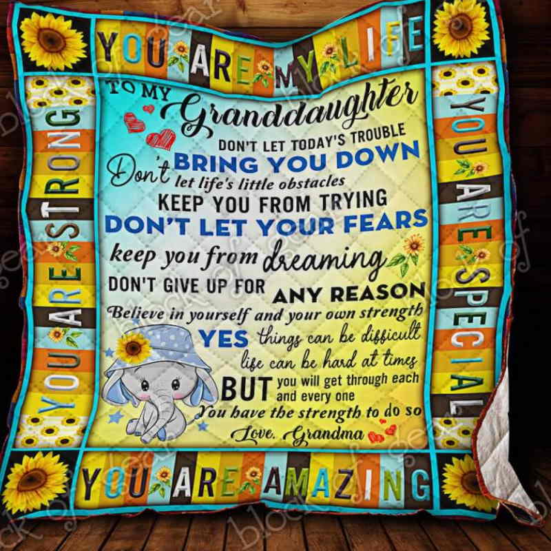 Grandma To Granddaughter, Don’T Give Up Quilt Blanket