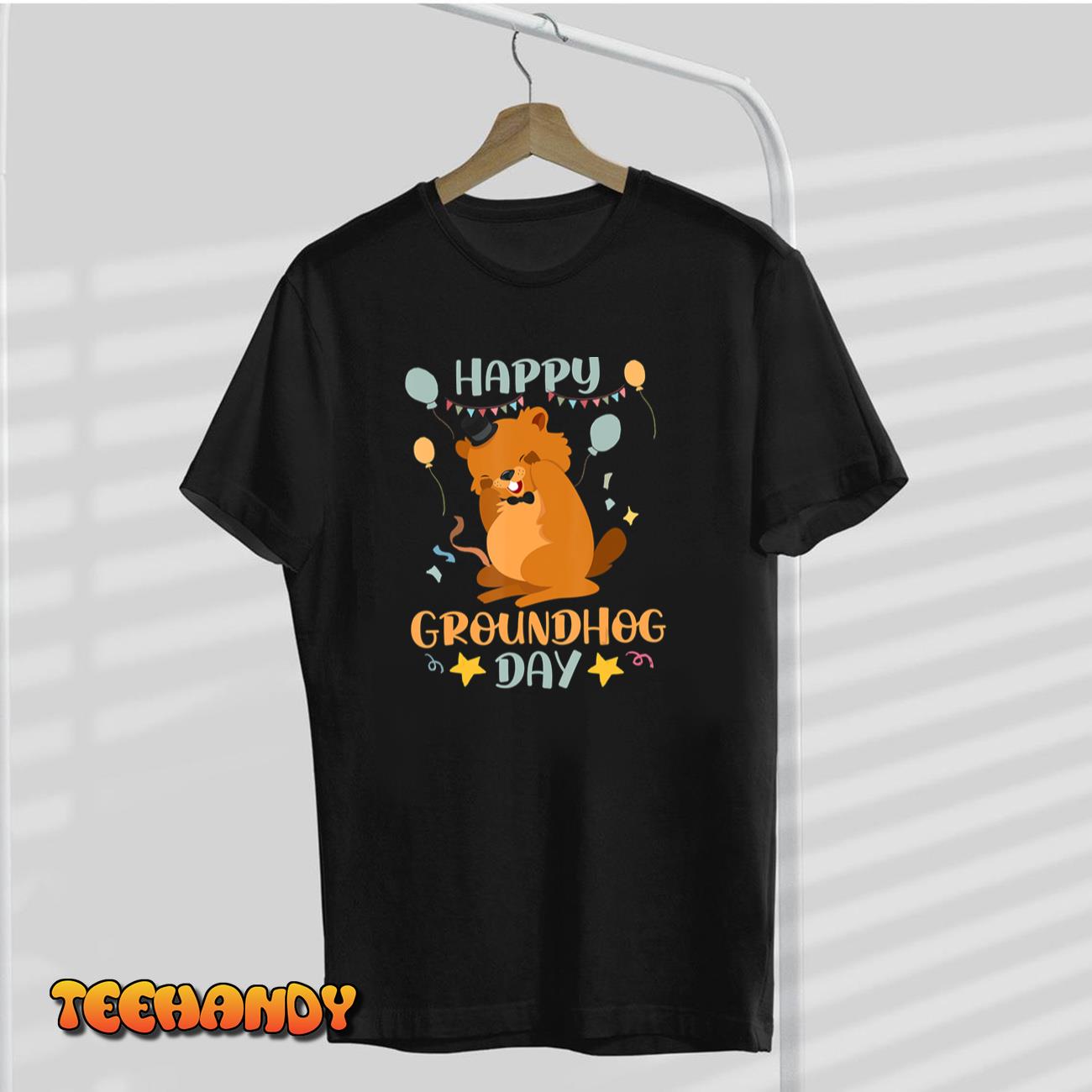 Groundhog Day 2023 Happy Ground Hog Men Women Kids Funny T-Shirt