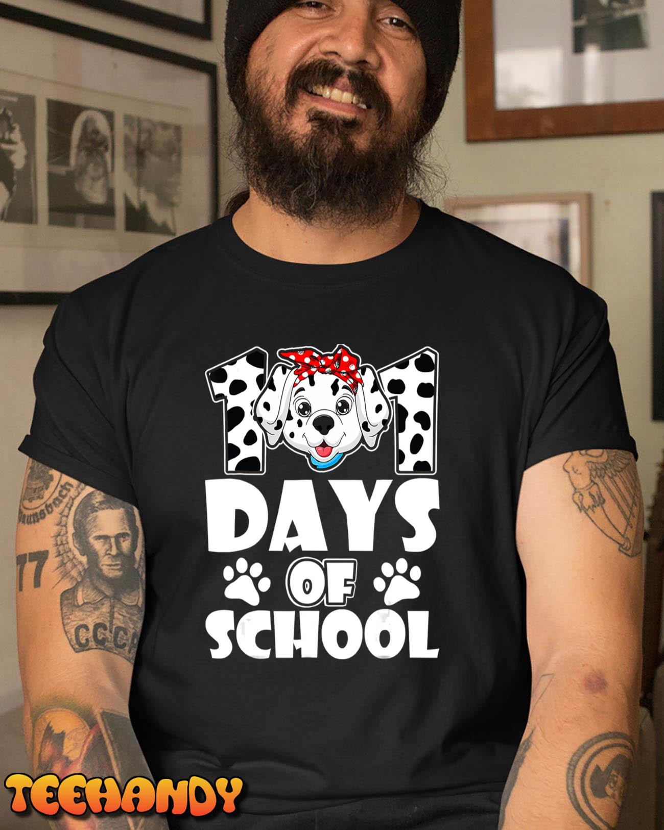 Happy 101 Days School Cute Dog 100 Days Smarter Student T-Shirt