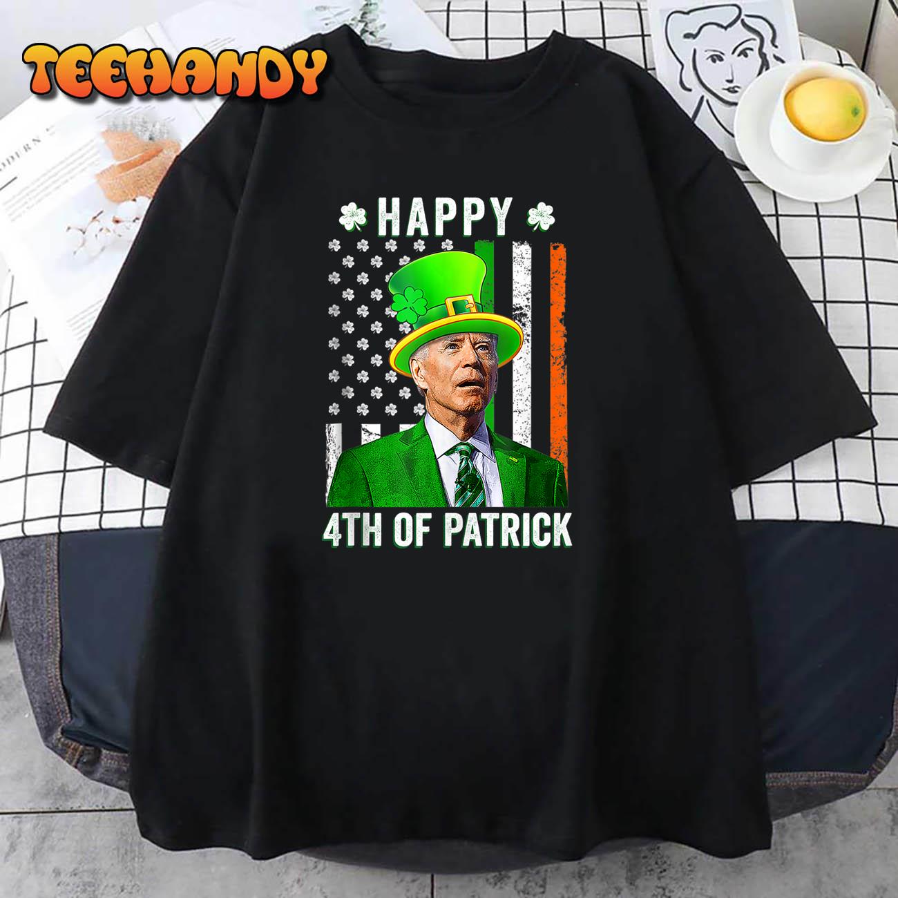 Happy 4th Of Patrick Joe Biden St Patricks Day Leprechaun Tank Top