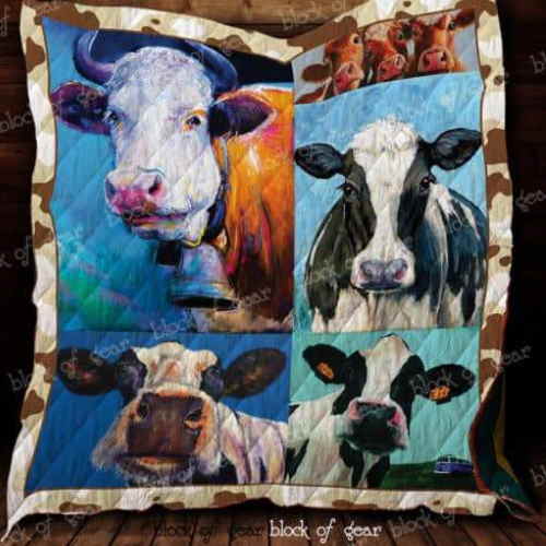 Happy Cow On Farm 3D Quilt Blanket