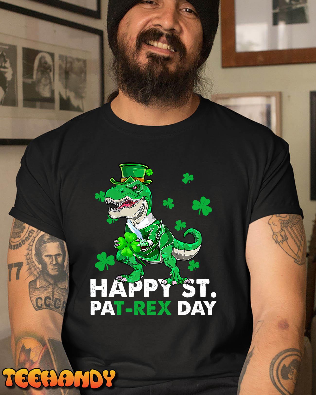 Happy St Pat T-Rex Saint Patrick’s Day Dinosaur Boys Kids T-Shirt