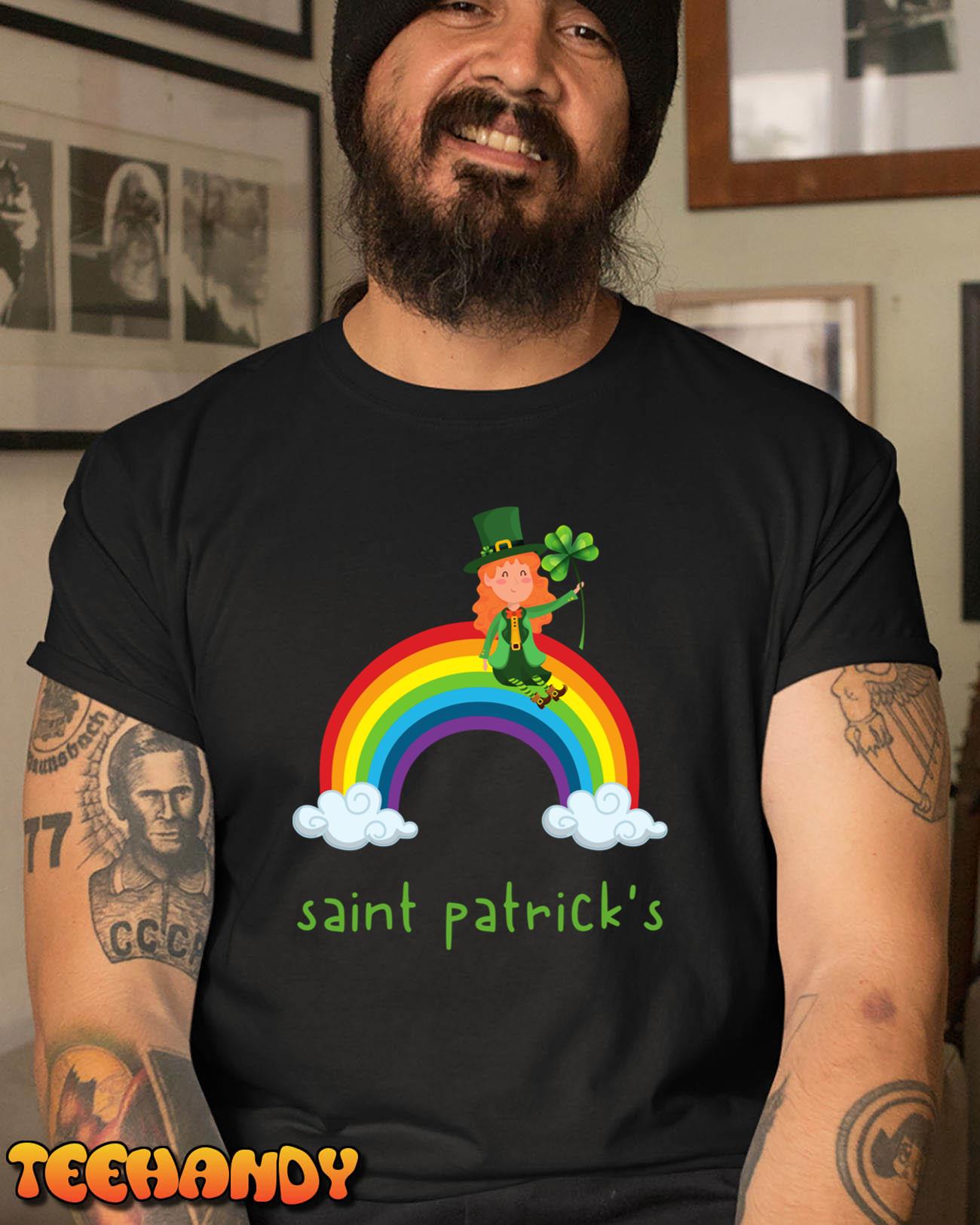 Happy St Patricks Day, Rainbow T-Shirt