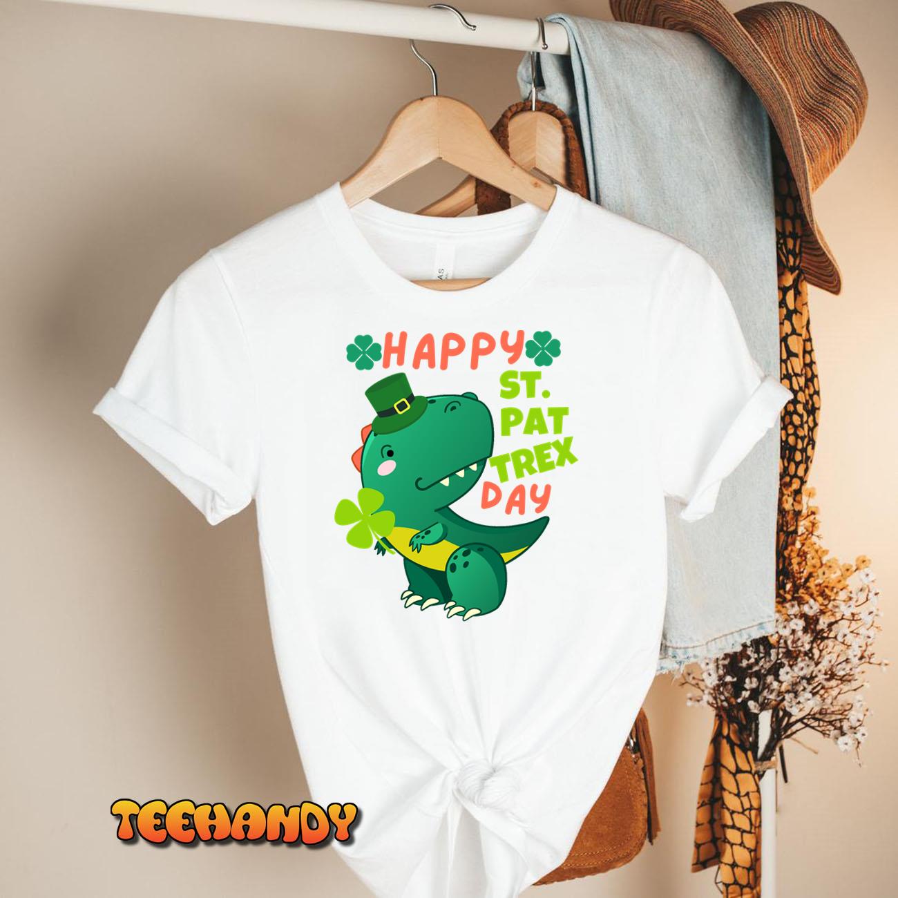 Happy St. Pattrex Day, Cute and Funny Dinosaur for St. Patrick’s Day T-Shirt