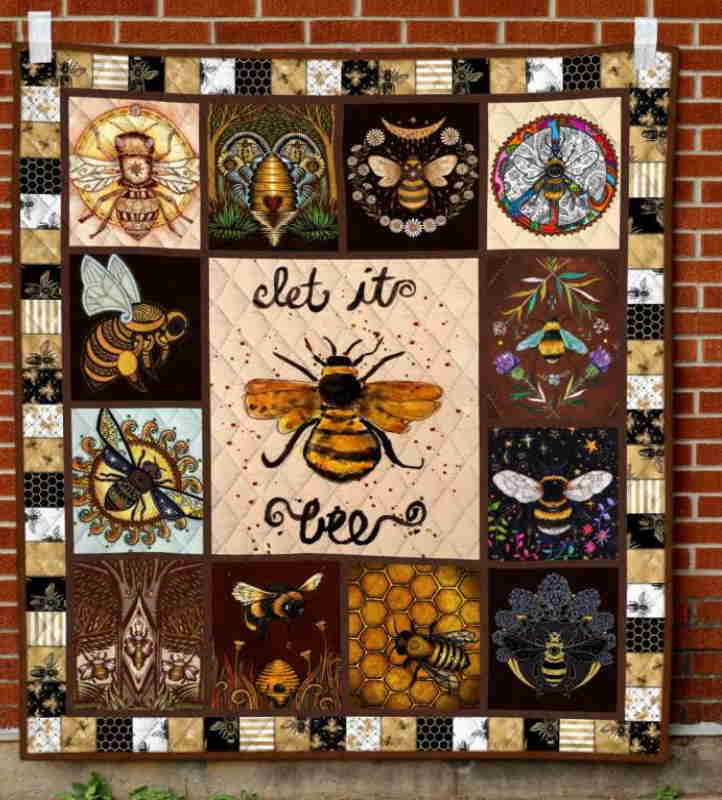 Hippie Let It Bee 3D Quilt Blanket