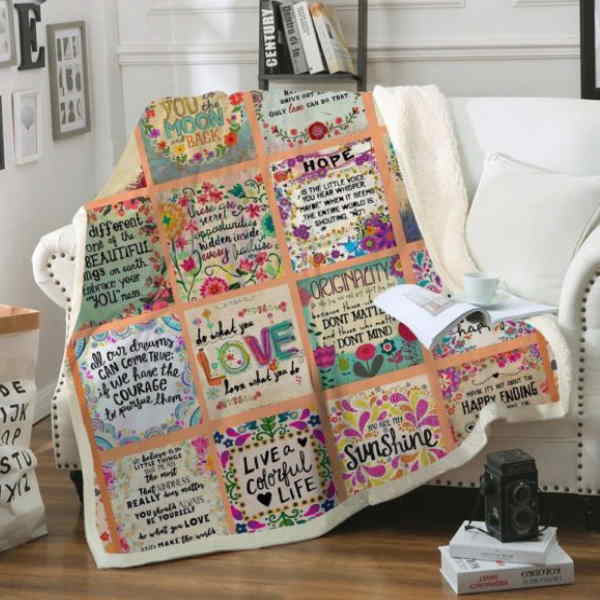 Hippie Sherpa  3D Quilt Blanket