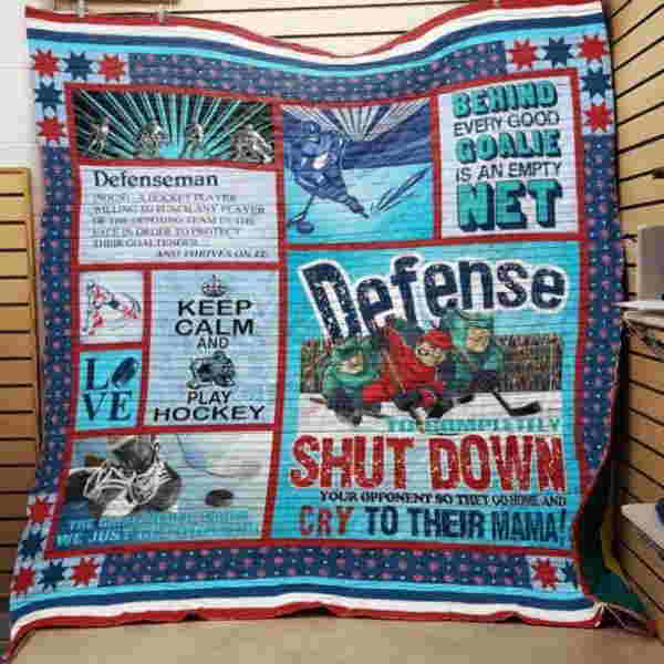 Hockey Defense 3D Quilt Blanket