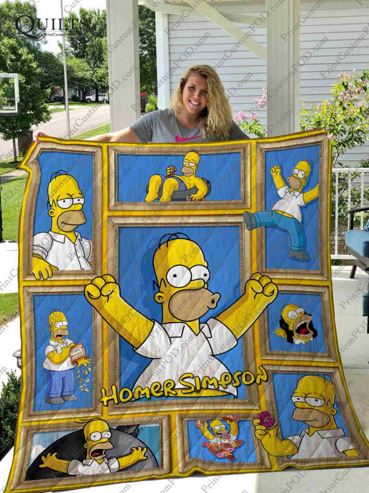 Homer Simpson 3D Quilt Blanket