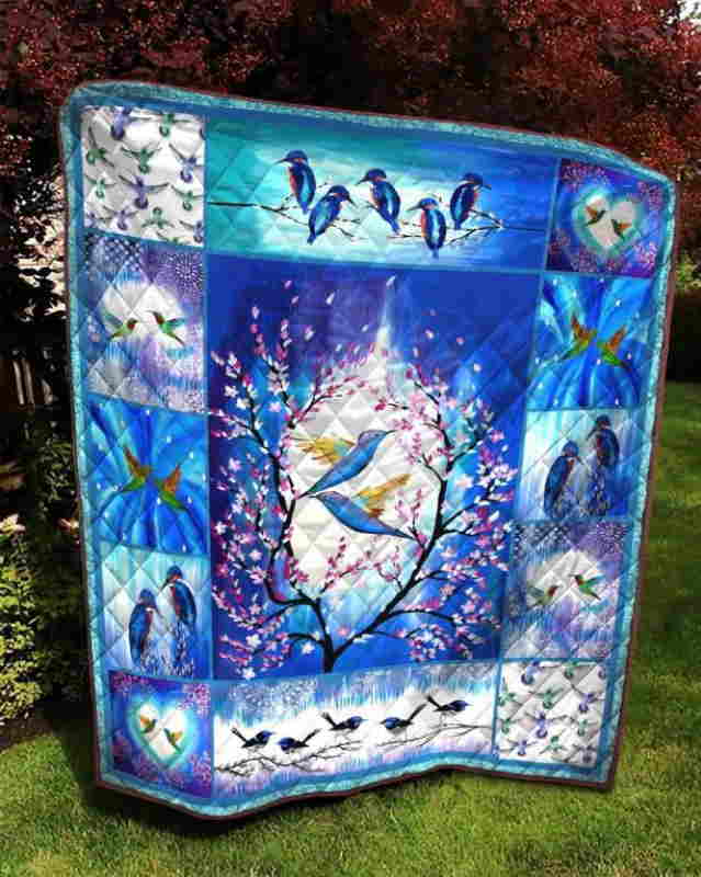 Hummingbird The First Love Quilt Blanket