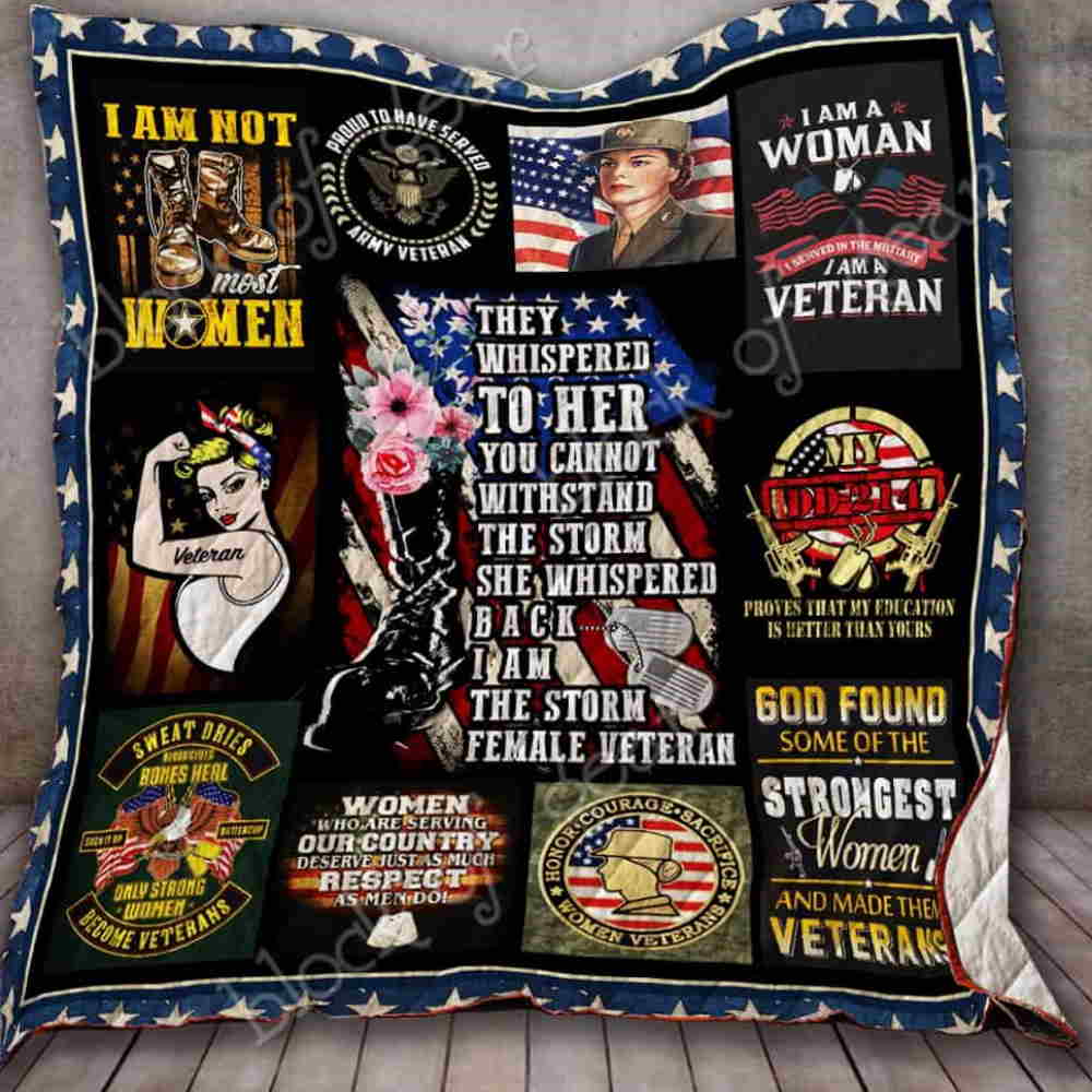 I Am The Storm, Female Veteran Quilt Blanket