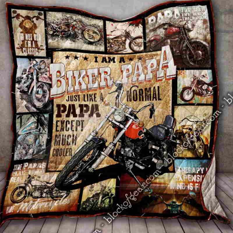 I Ambiker Papa Quilt Blanket