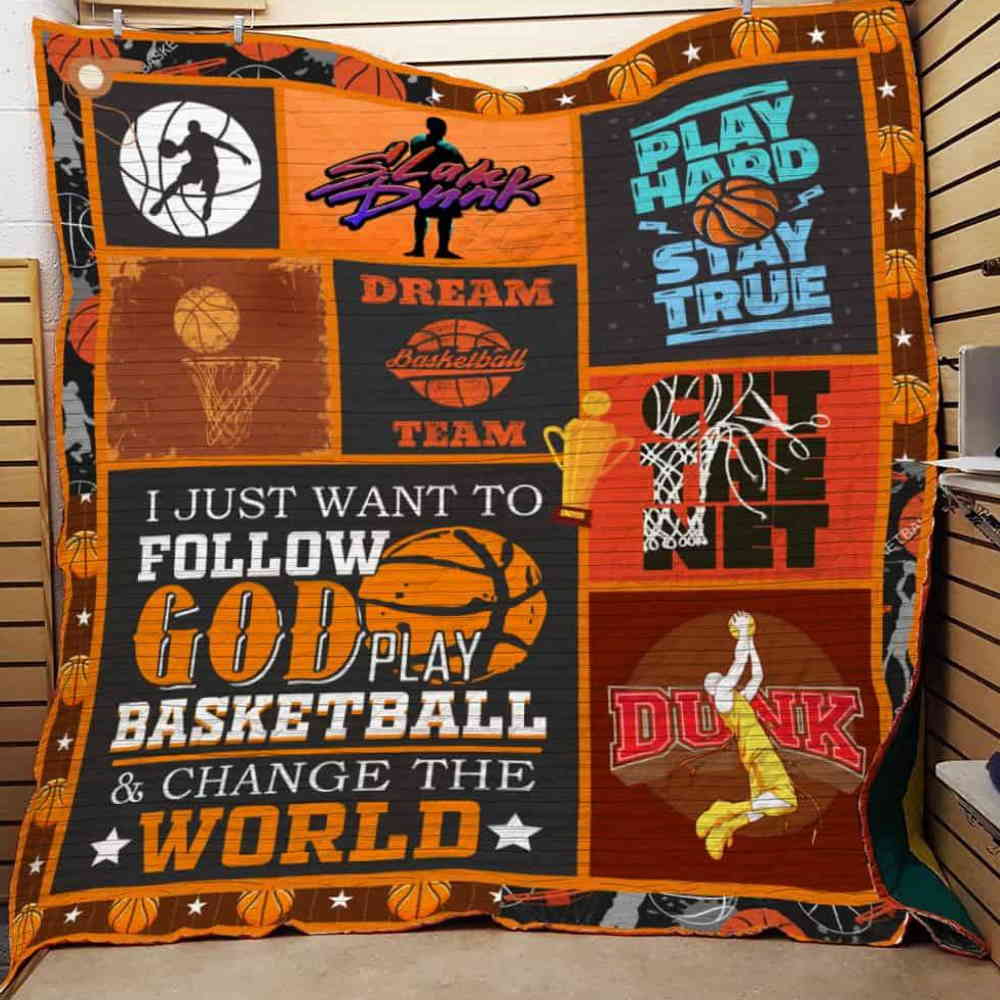 I Just Want To Follow God Play Basketball 3D Quilt Blanket