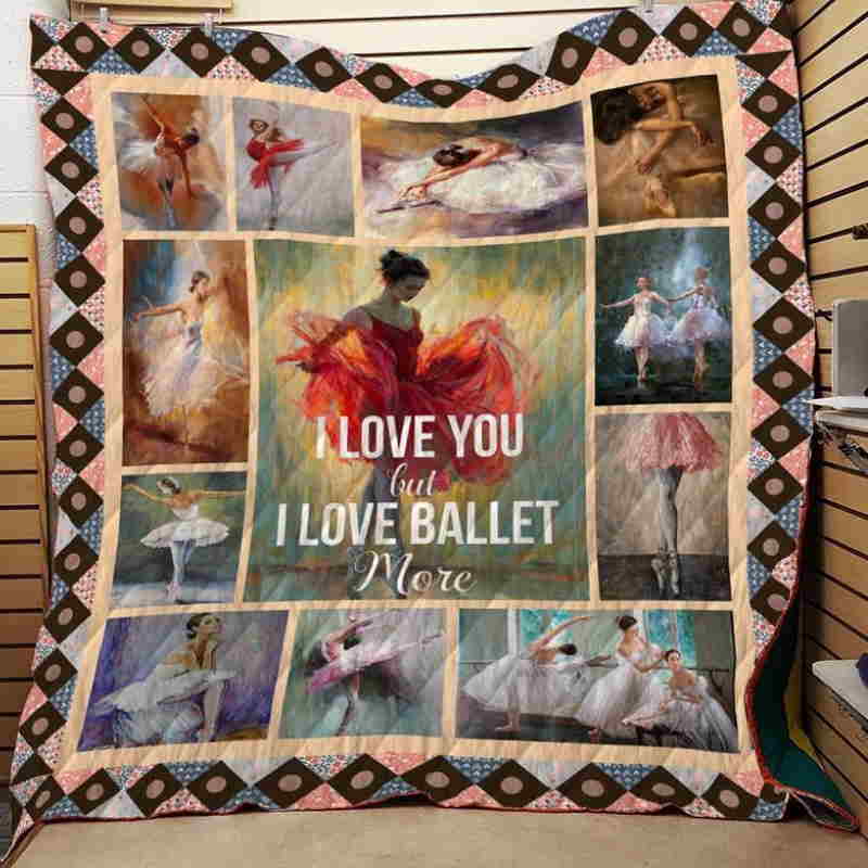 I Love Ballet 3D Quilt Blanket