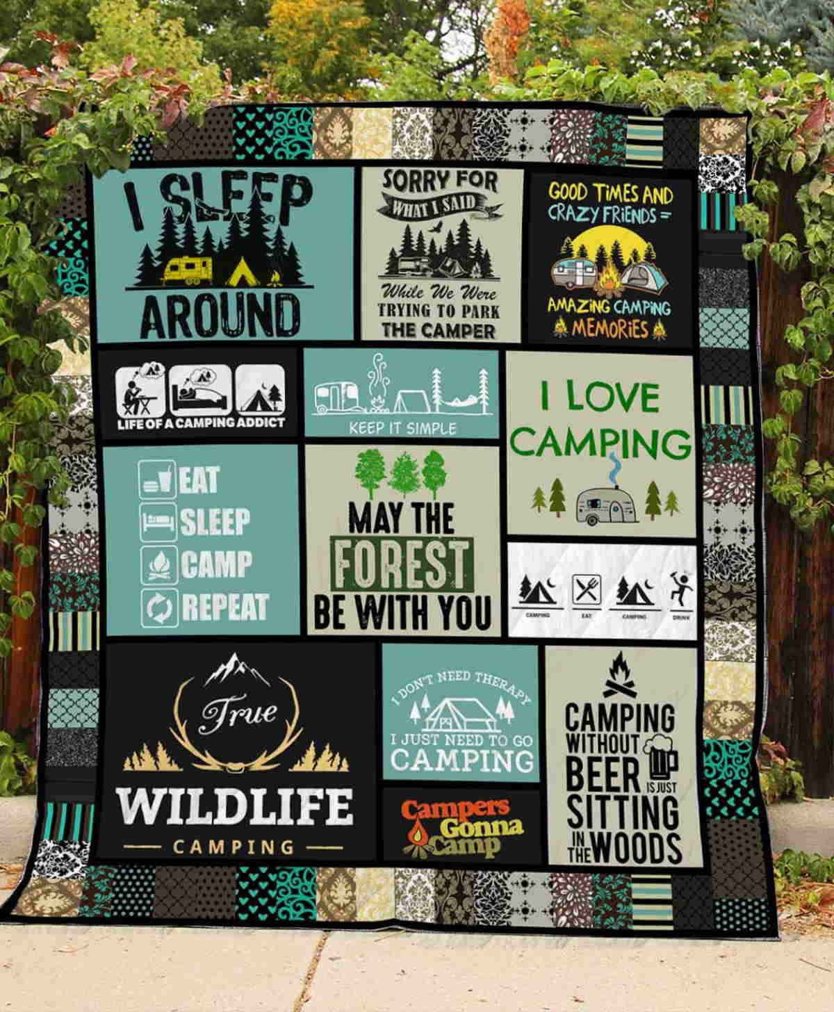 I Love Camping Quilt Blanket