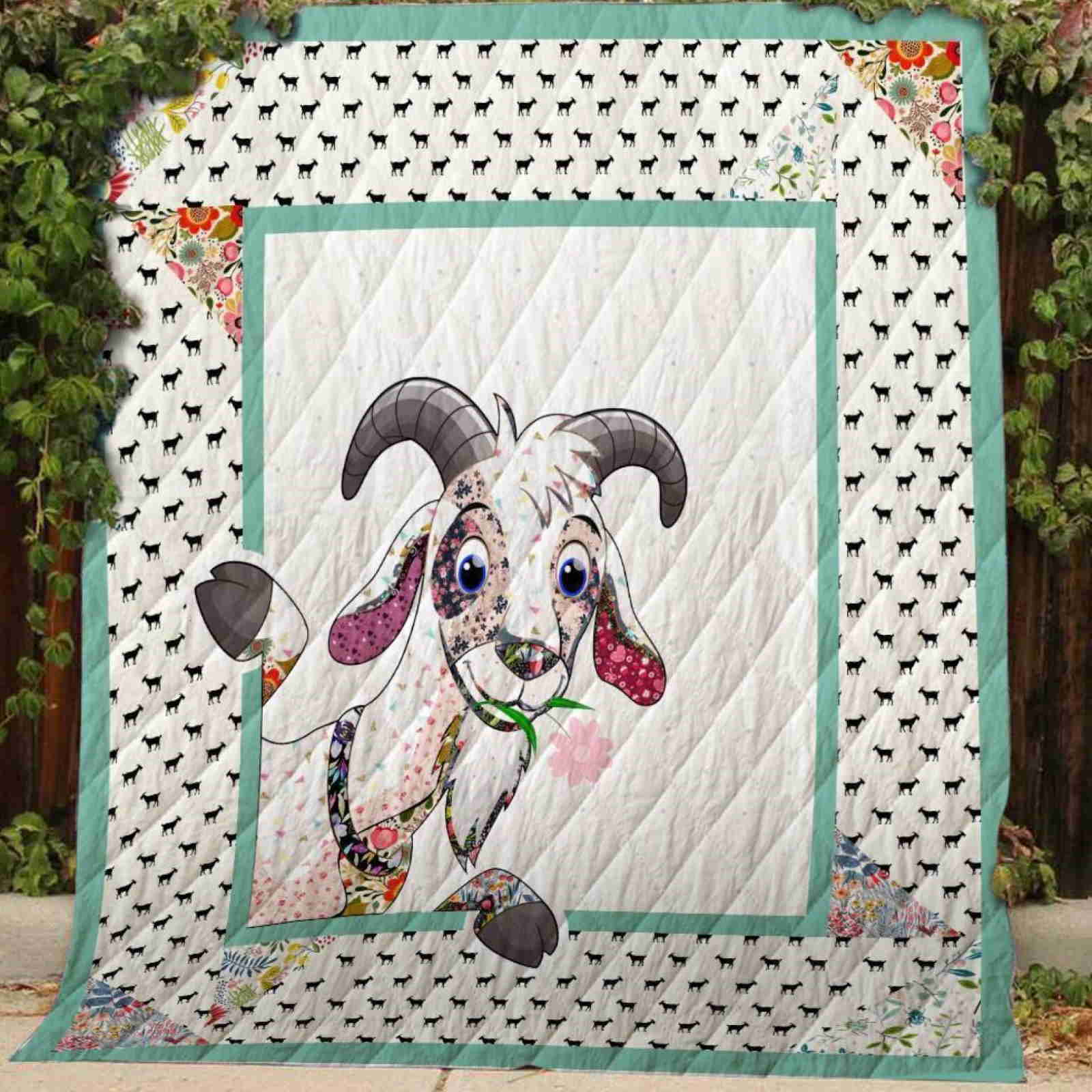 I Love Goat Quilt Blanket