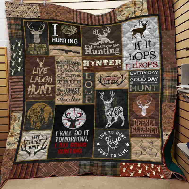 I Love Hunting 3D Quilt Blanket