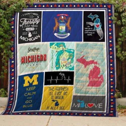 I Love Michigan 3D Quilt Blanket