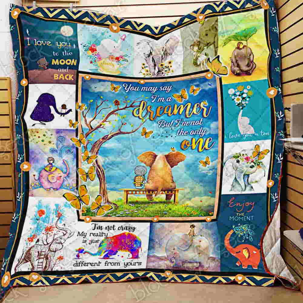 I Love Youton Elephant Quilt Blanket