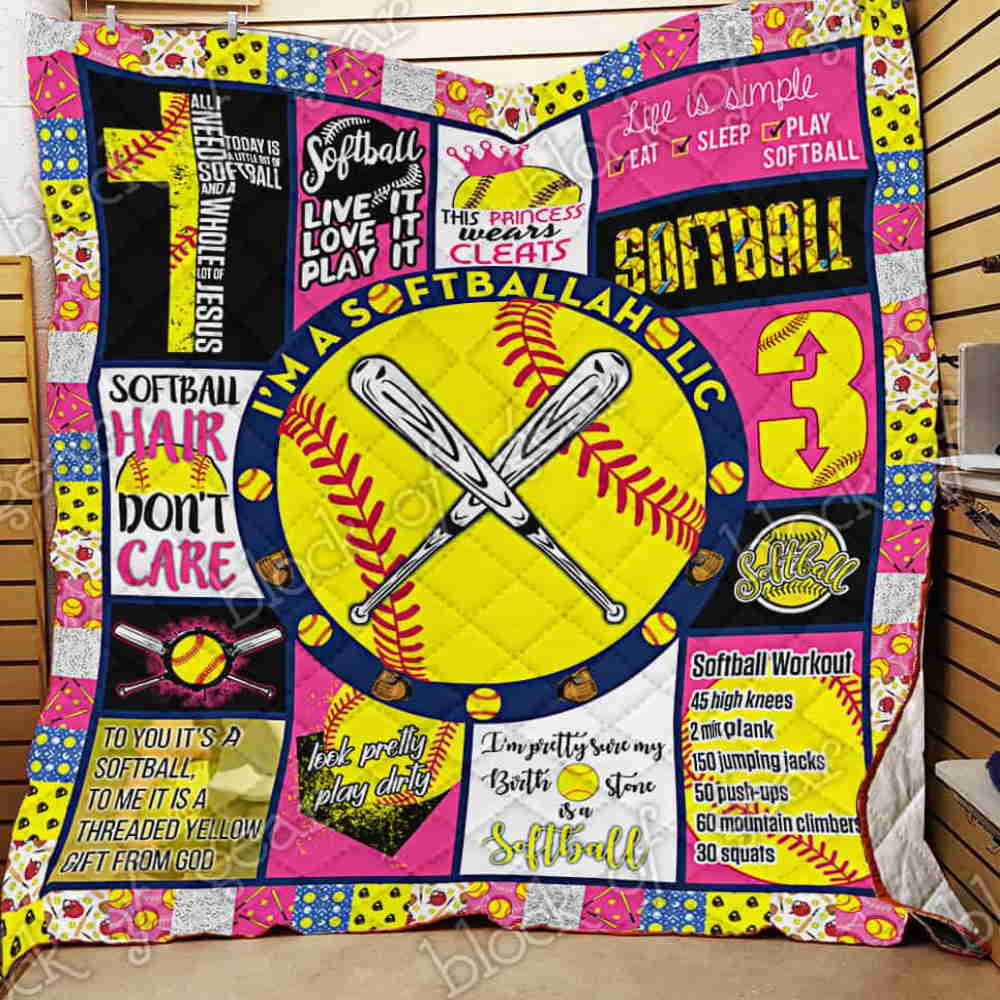 I’Msoftballaholic 3D Quilt Blanket