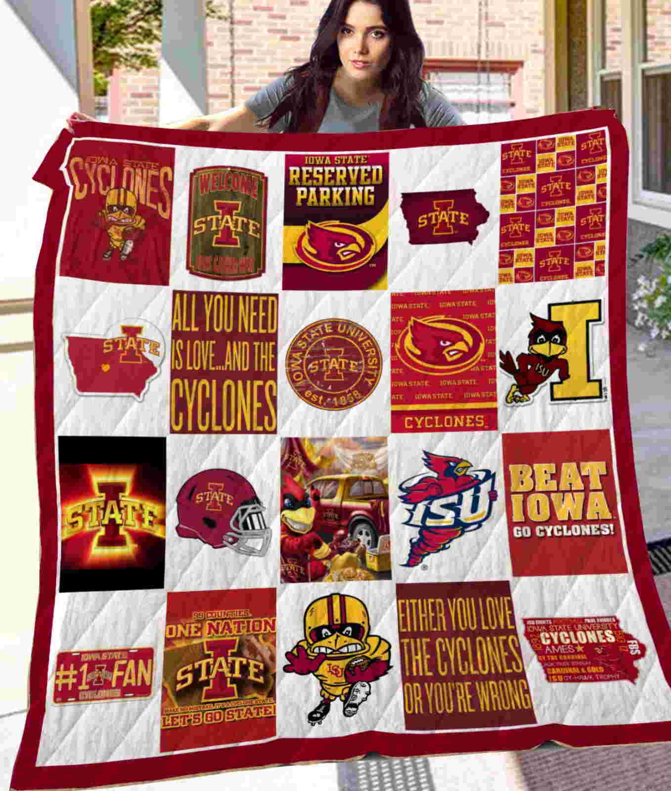 Iowa State Reserved Parking 3D Quilt Blanket