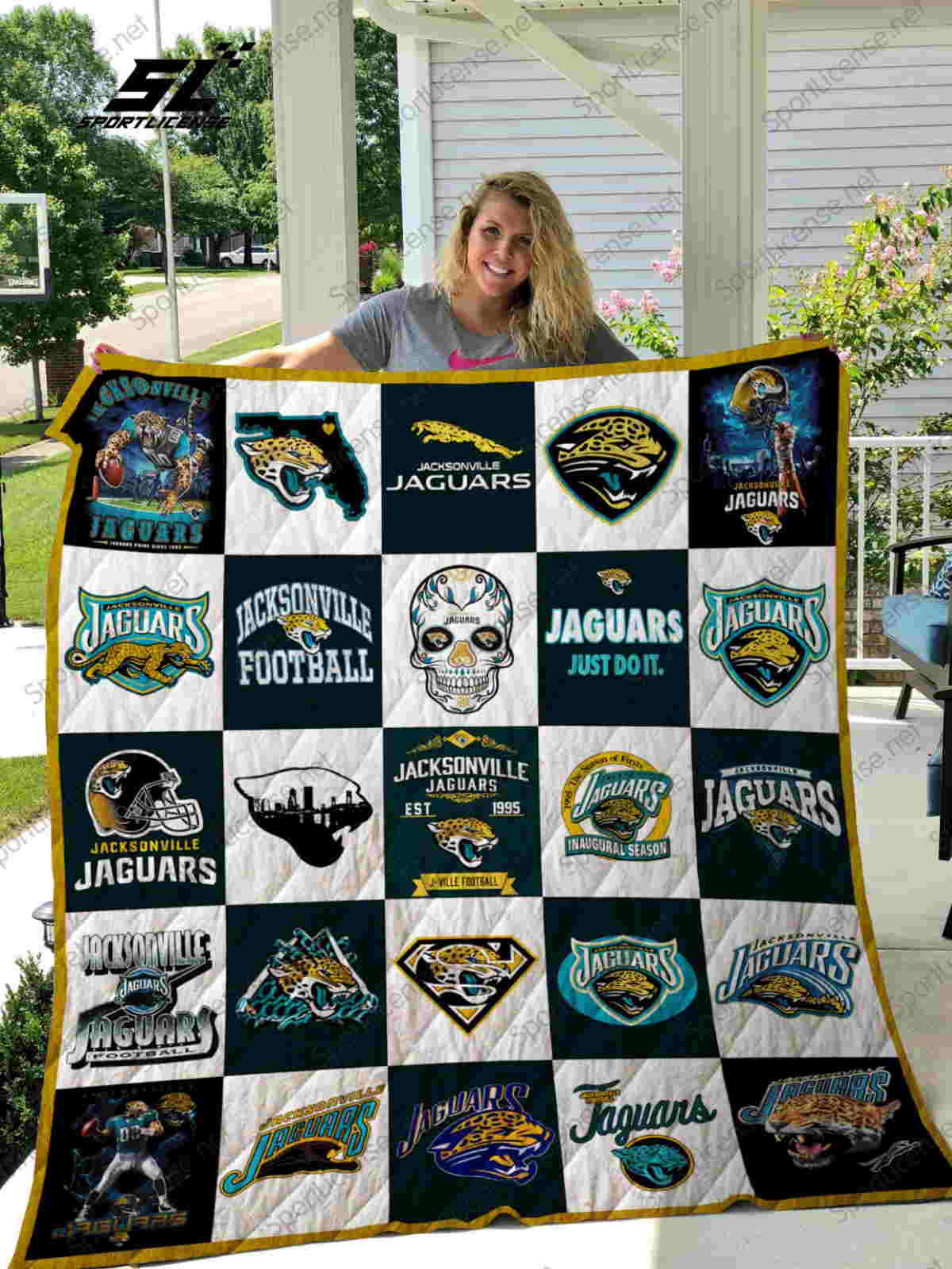 Jacksonville Jaguars 3D Quilt Blanket