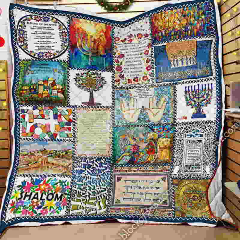 Jewish Blessings Quilt Blanket