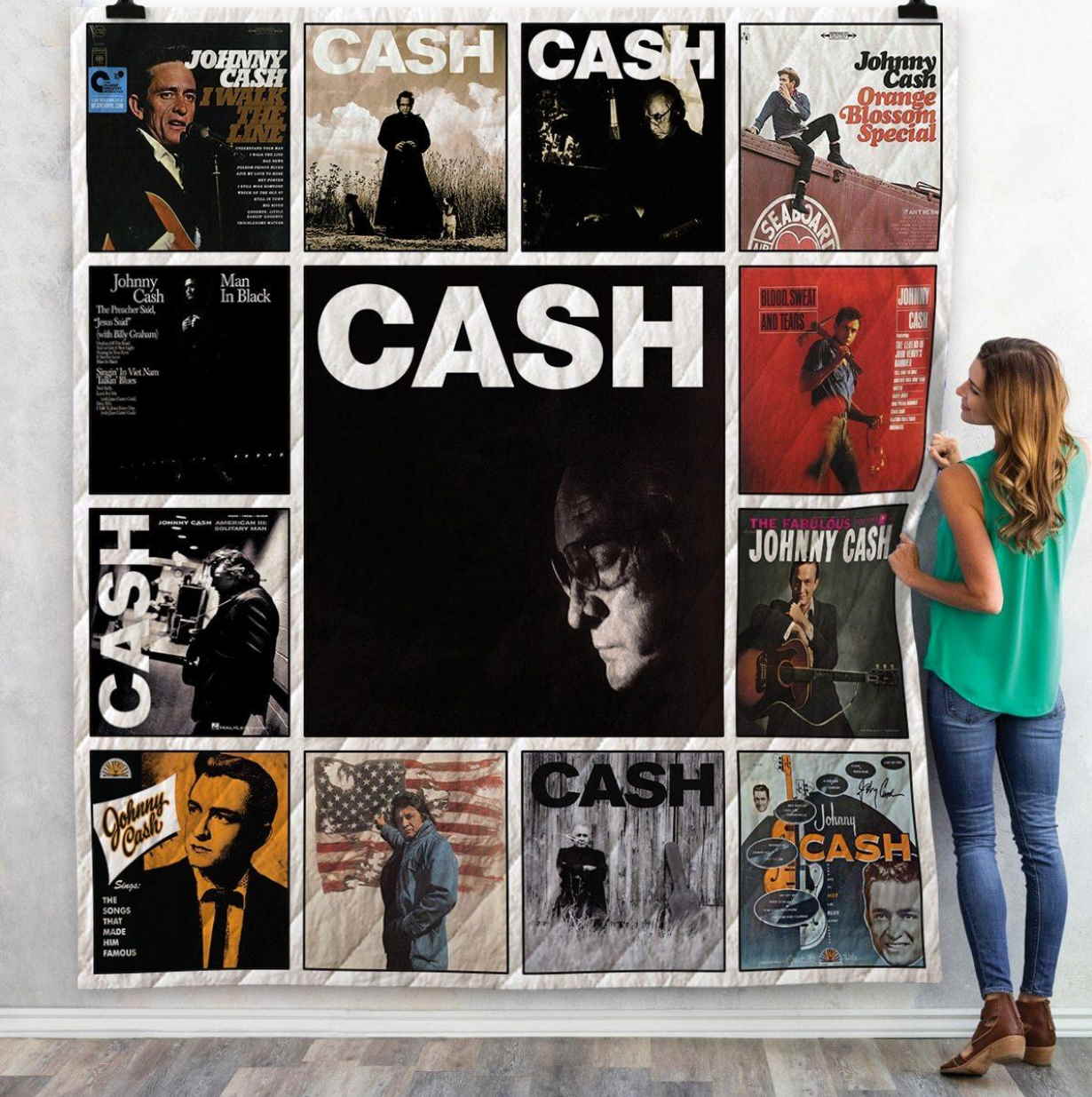 Johnny Cash 3D Quilt Blanket