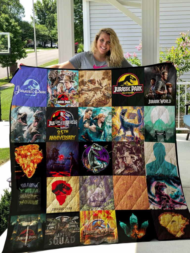 Jurasic Park Poster Quilt Blanket