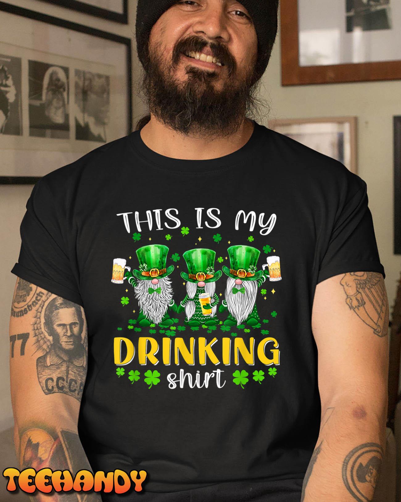 Leprechaun Gnome Drinking Beer Lover Happy St Patricks Day T-Shirt