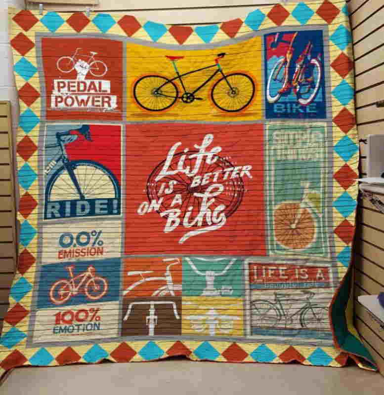 Life Is Better Onbike 3D Quilt Blanket