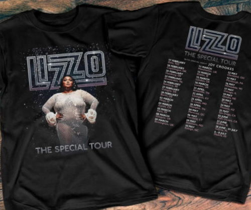 Lizzo Special World Tour 2023 Concert Cotton Black Unisex T-shirt