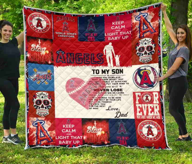 Los Angeles Angels Family To My Son 3D Quilt Blanket