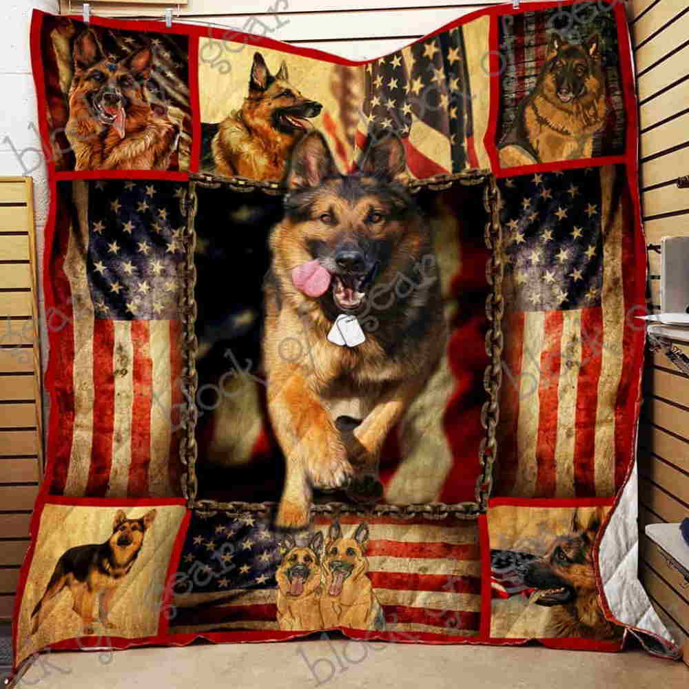 Love German Shepherd Quilt Blanket