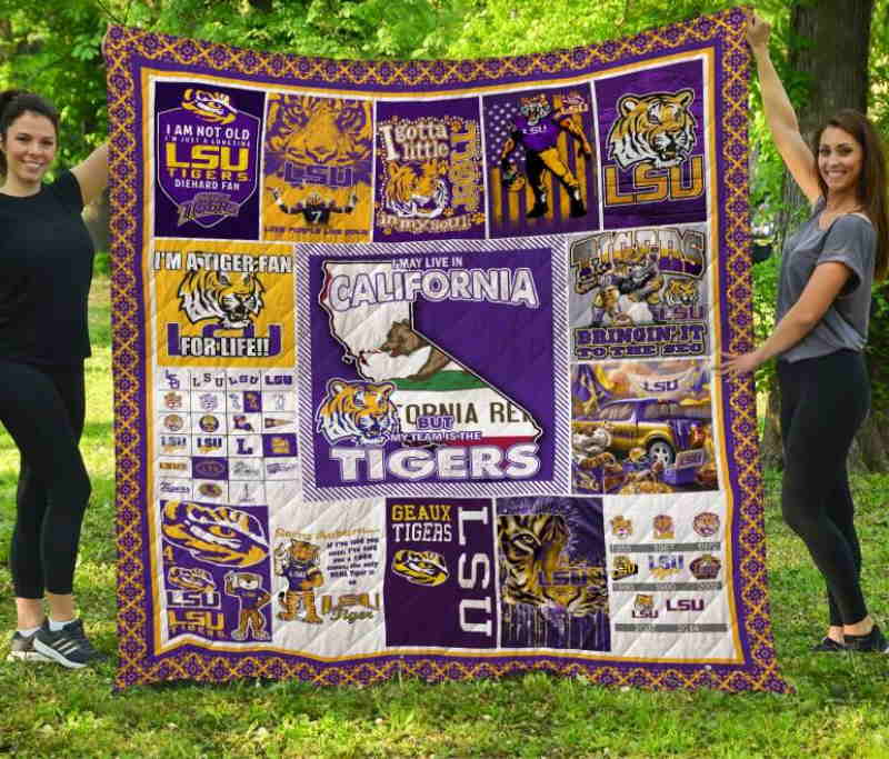 Lsu Tigers California 3D Quilt Blanket