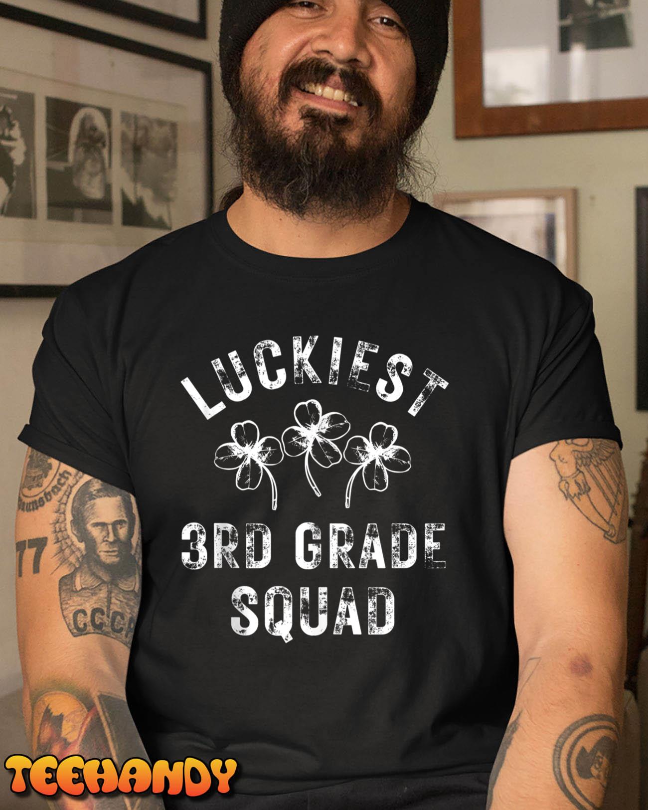 Luckiest 3rd Grade Squad Shamrock Kid St Patrick Day Teacher T Shirt