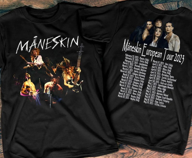 Maneskin Loud Kids Gets Louder 2023 Tour T-Shirt