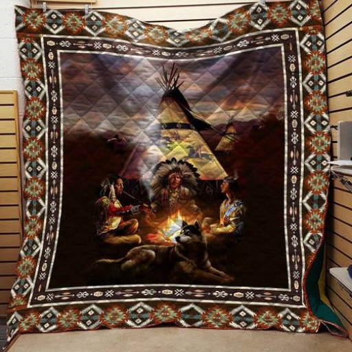 Native American Art 3D Quilt Blanket