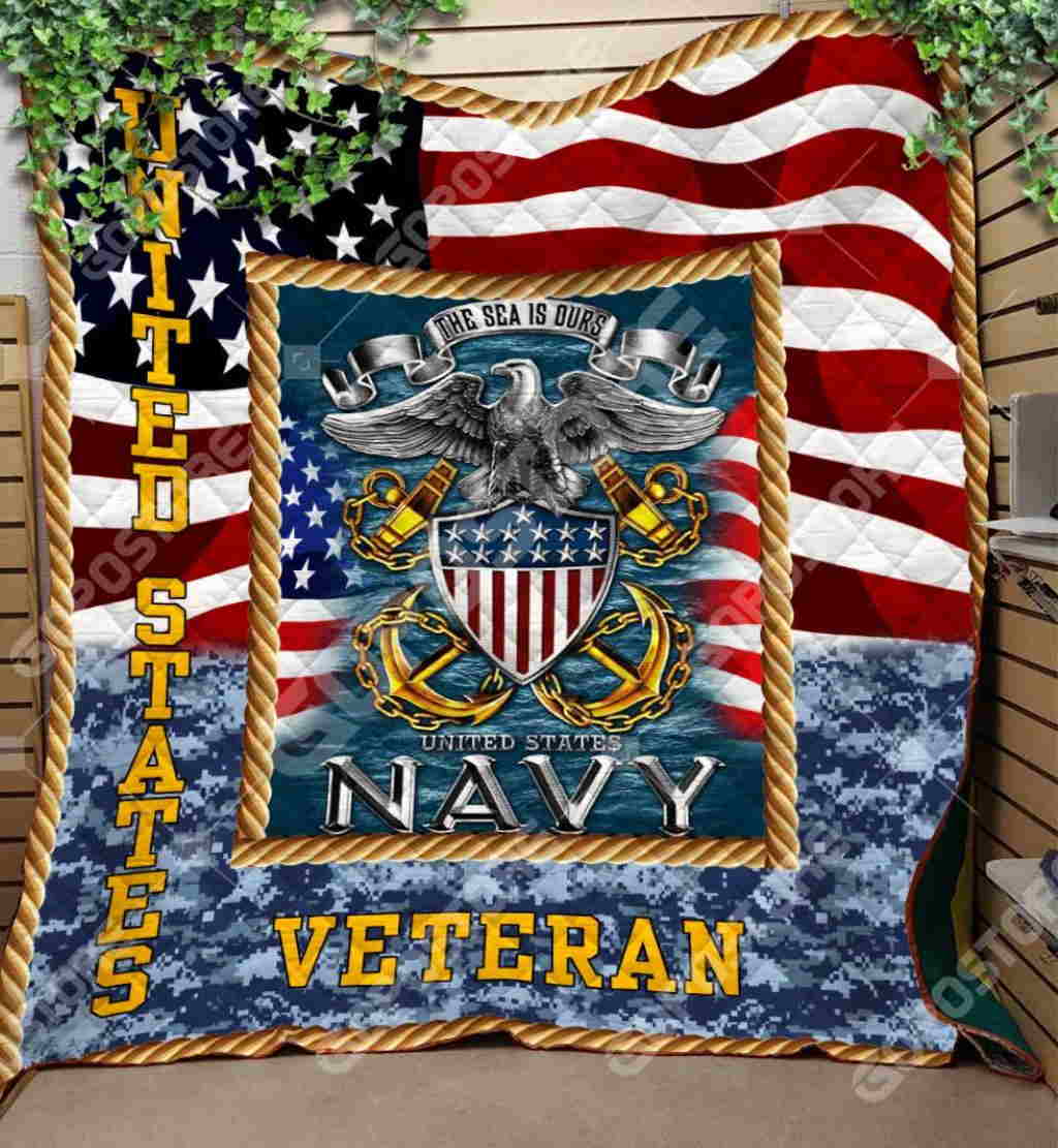 Navy Like 3D Quilt Blanket