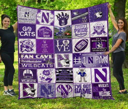 Ncaa Northwestern Wildcats 3D Quilt Blanket