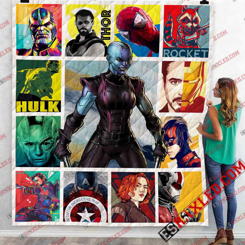 Nebula With Avenger Team Marvel Infinity War End Game 3D Customized Quilt Blanket