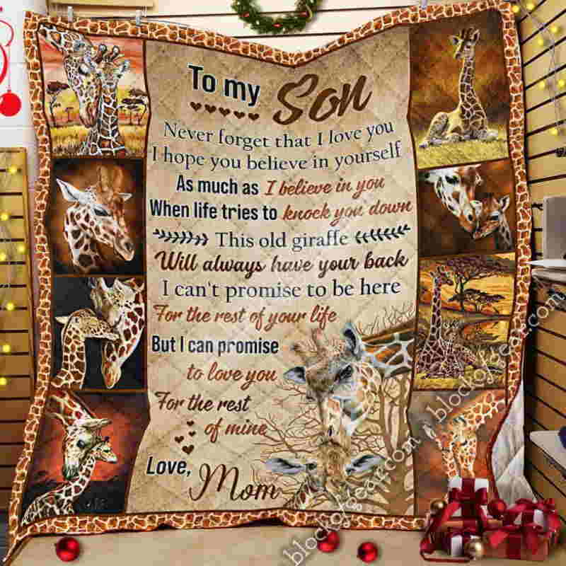 Never Forget That Love You, Mom To Son Quilt Blanket